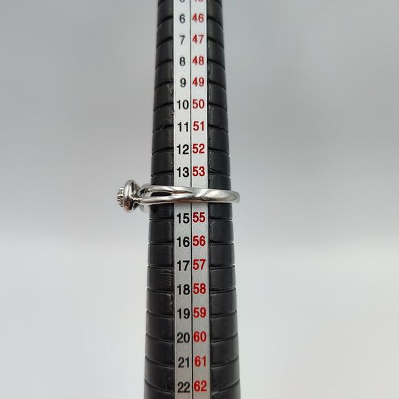 Sterling Silver 925 Designer Pave Diamond Knot Design Ring Sz 7 - Picture 13 of 15